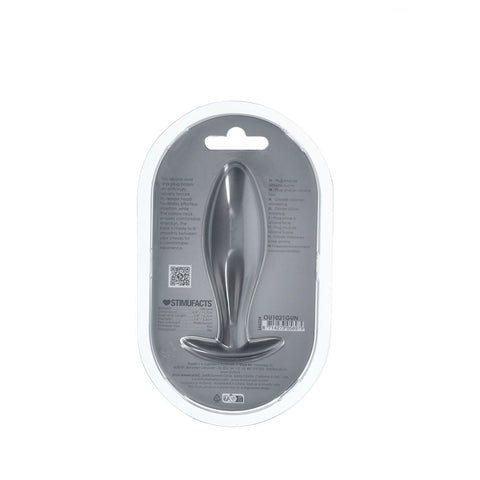 OUCH! Oval Anal Plug - Gun Metal - Gun Metal Grey 11.7 cm Butt Plug Butt Plugs