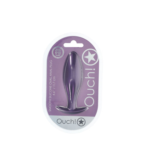 Ouch Oval Metallic – Silicone Large Butt Plug > Anal Range > Butt Plugs