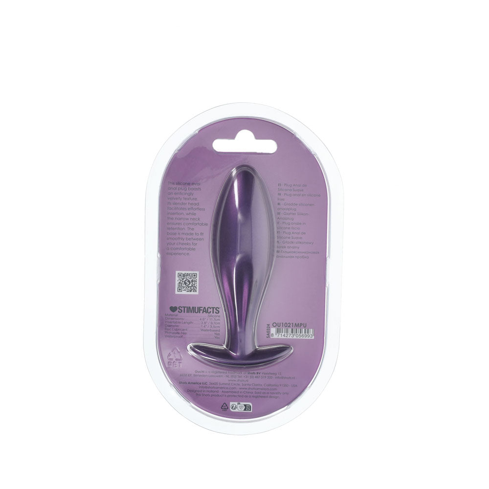 Ouch Oval Metallic – Silicone Large Butt Plug > Anal Range > Butt Plugs