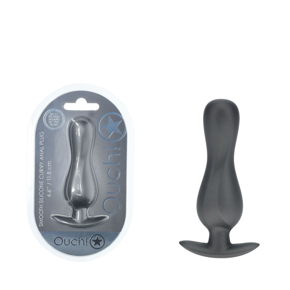 Ouch Curvy Anal Plug (Gun Metal Grey) – Silicone Butt Plug Grey > Anal Range > Butt Plugs