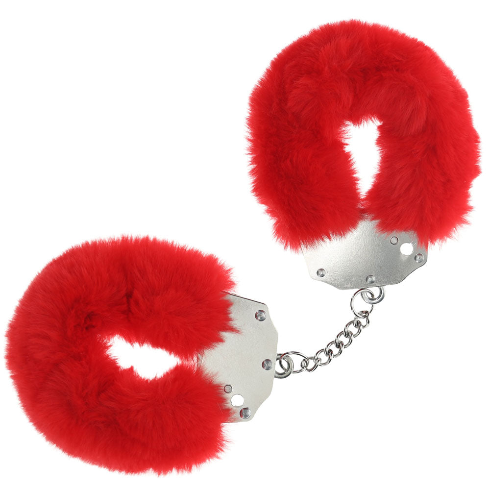 Ouch Heavy-Duty Fluffy Cuffs – Fluffy Handcuffs Restraints Red > Bondage Gear > Handcuffs