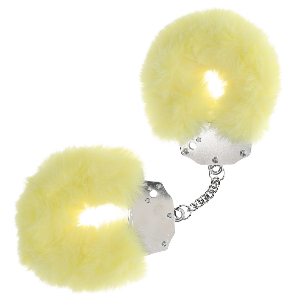 Ouch Heavy Duty Fluffy Cuffs Yellow Fluffy Restraints Default Title > Bondage Gear > Handcuffs