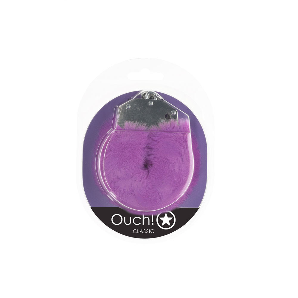 Ouch Classic Fluffy Cuffs Purple Soft Restraints > Bondage Gear > Handcuffs