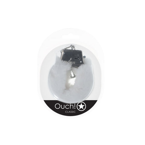 Ouch Classic Fluffy Cuffs White Soft Restraints for Intimate Adventures > Bondage Gear > Handcuffs