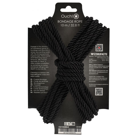 Ouch Bondage Rope 10 Meter Nylon Bondage Rope for Safe and Thrilling Adventures Rope