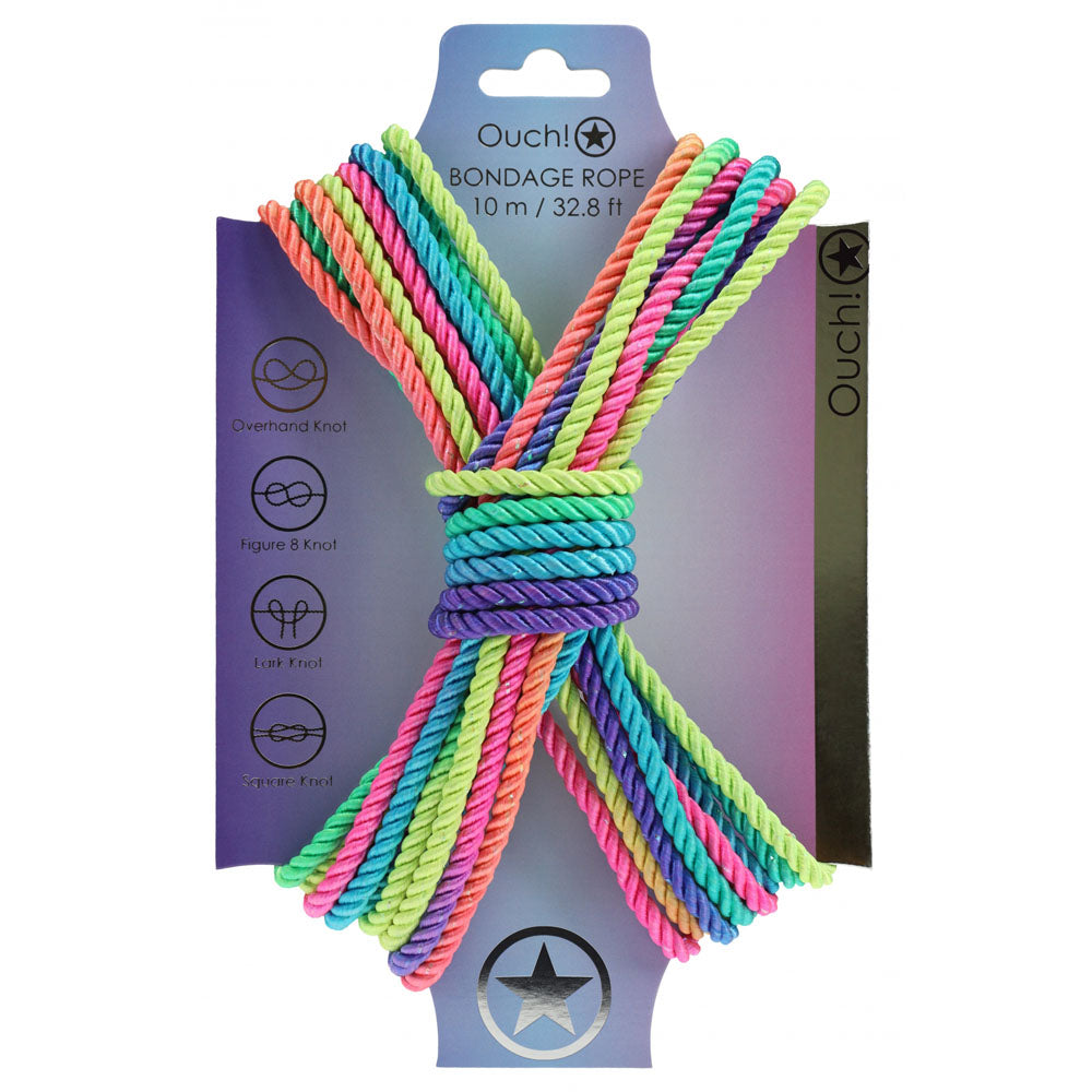 Ouch! Multicolored Nylon Bondage Rope – 10 Meter Length Bondage Rope Multi > Bondage Gear > Rope