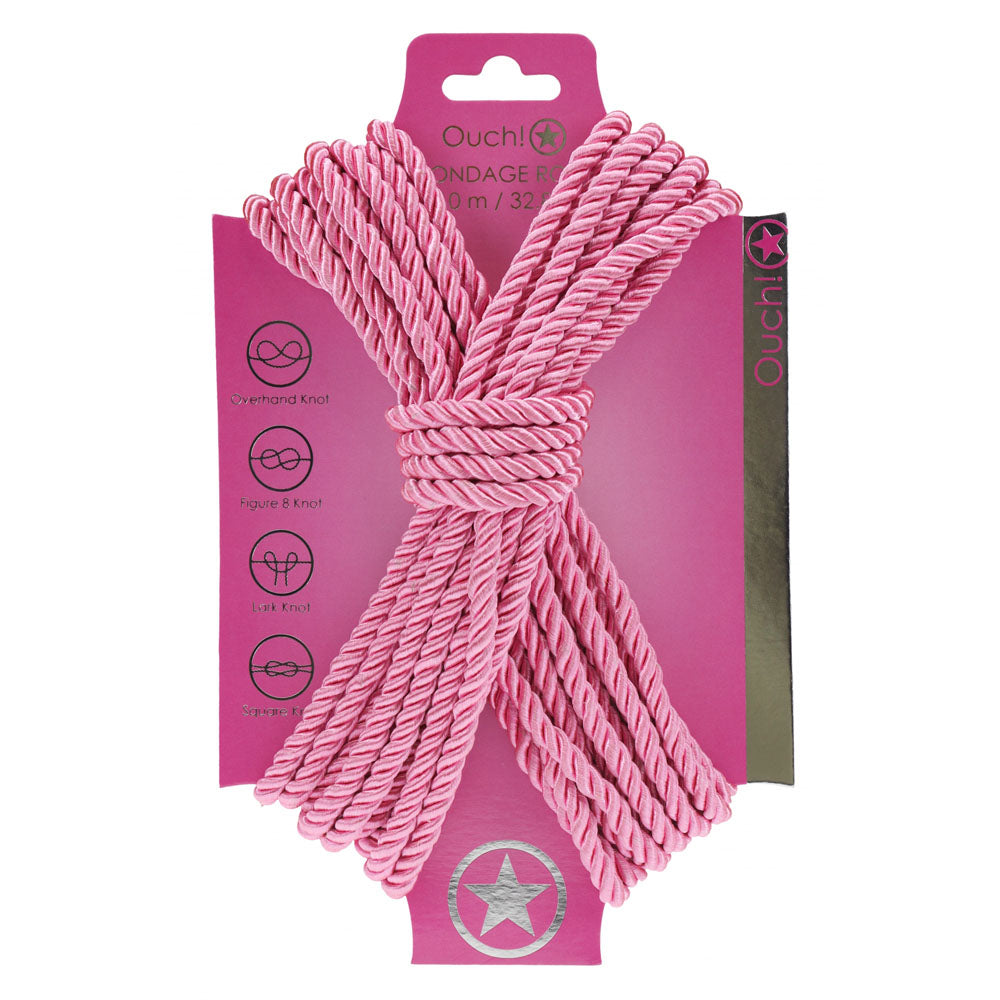 Ouch! Bondage Rope – Japanese Inspired Nylon Bondage Rope 10 Meter Length Bondage Accessory Pink > Bondage Gear > Rope Main image
