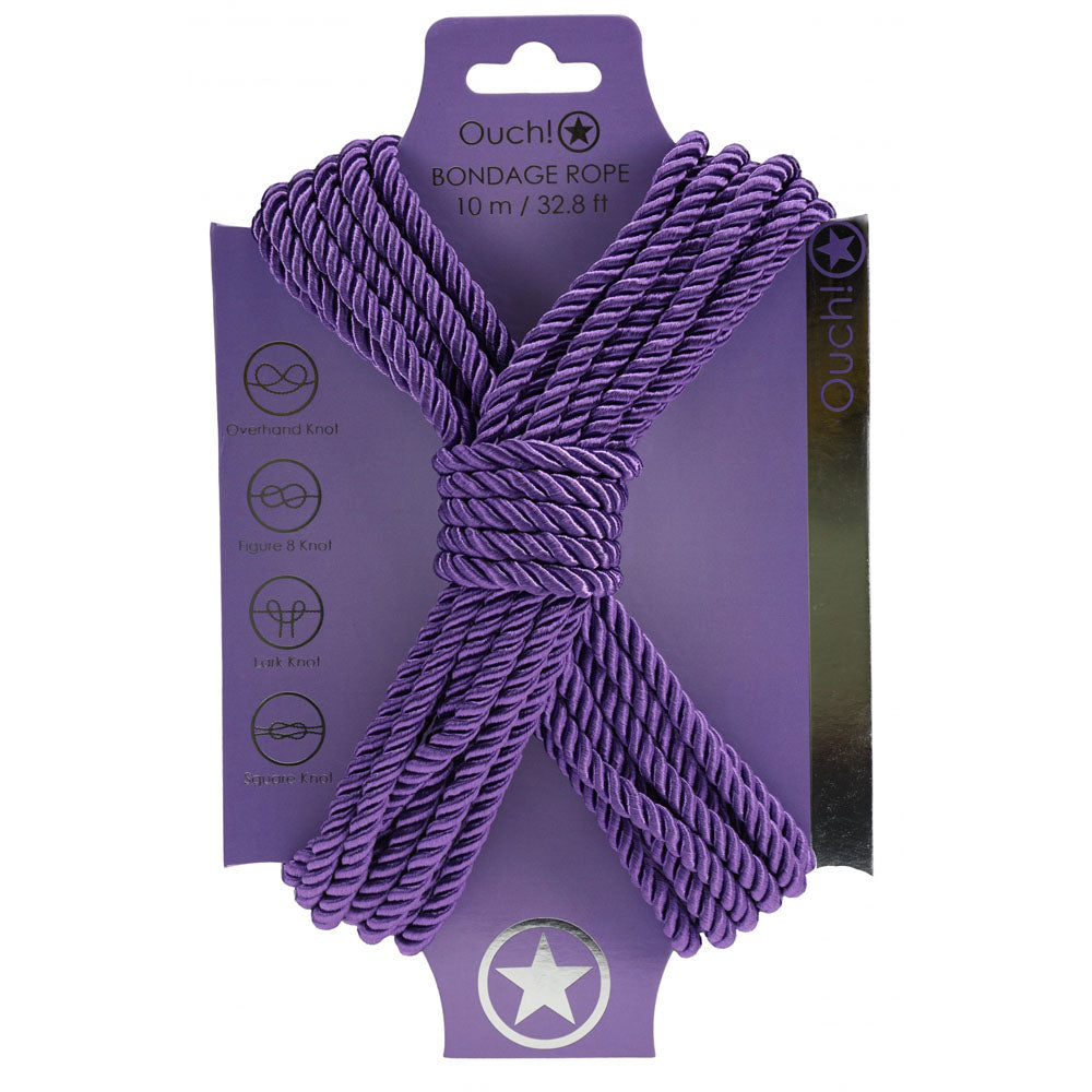 Ouch! Nylon Bondage Rope – 10 Metre Length Bondage Rope Purple Rope