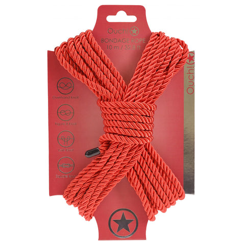 Ouch! Bondage Rope – 10 Metre Nylon Bondage Rope Red Rope