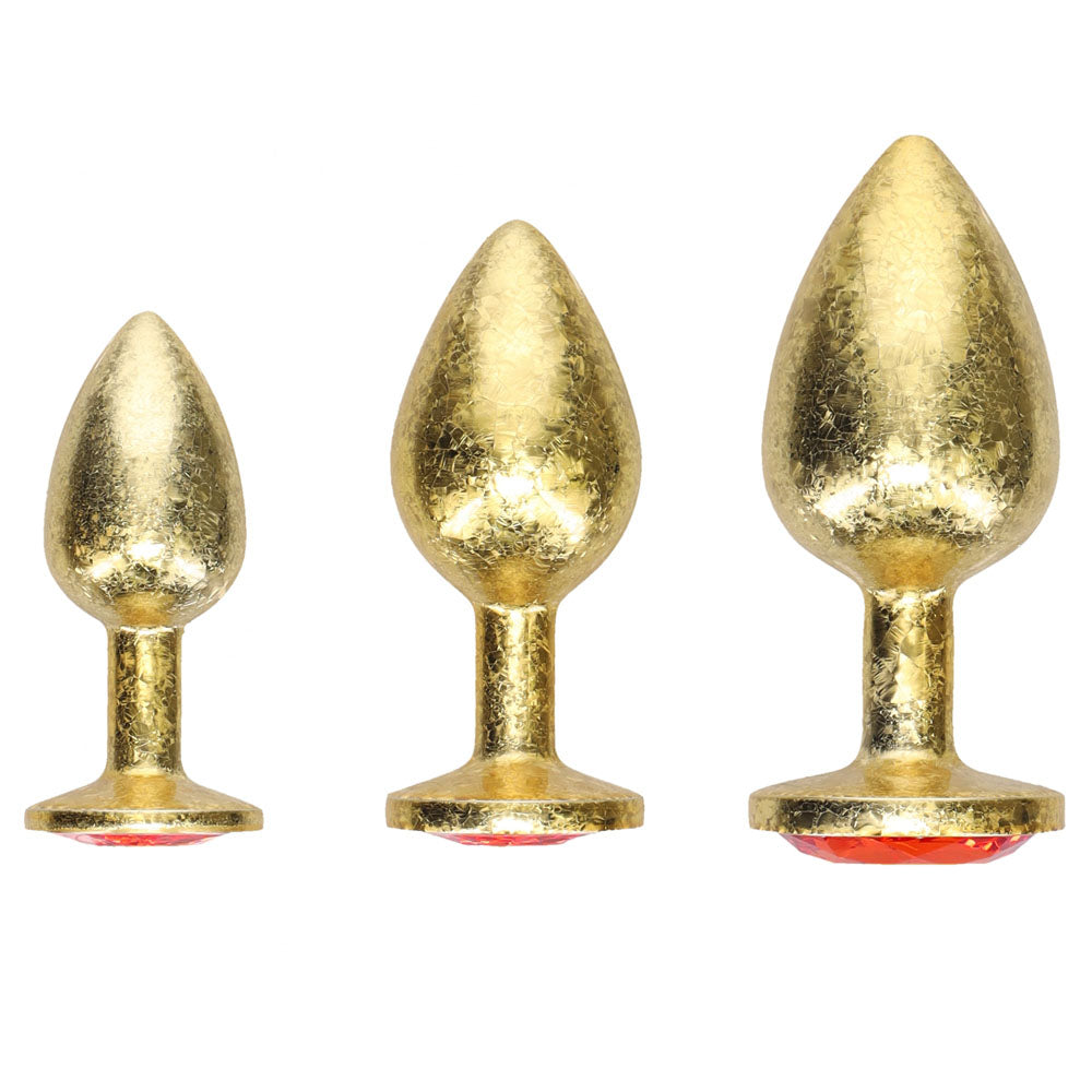 Ouch Milan Collection Metal Anal Plug Set Gold Butt Plugs with Gem Bases Set of Three Sizes > Anal Range > Jewel Butt Plugs