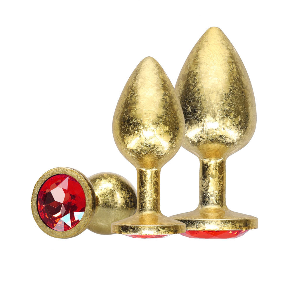 Ouch Milan Collection Metal Anal Plug Set Gold Butt Plugs with Gem Bases Set of Three Sizes > Anal Range > Jewel Butt Plugs