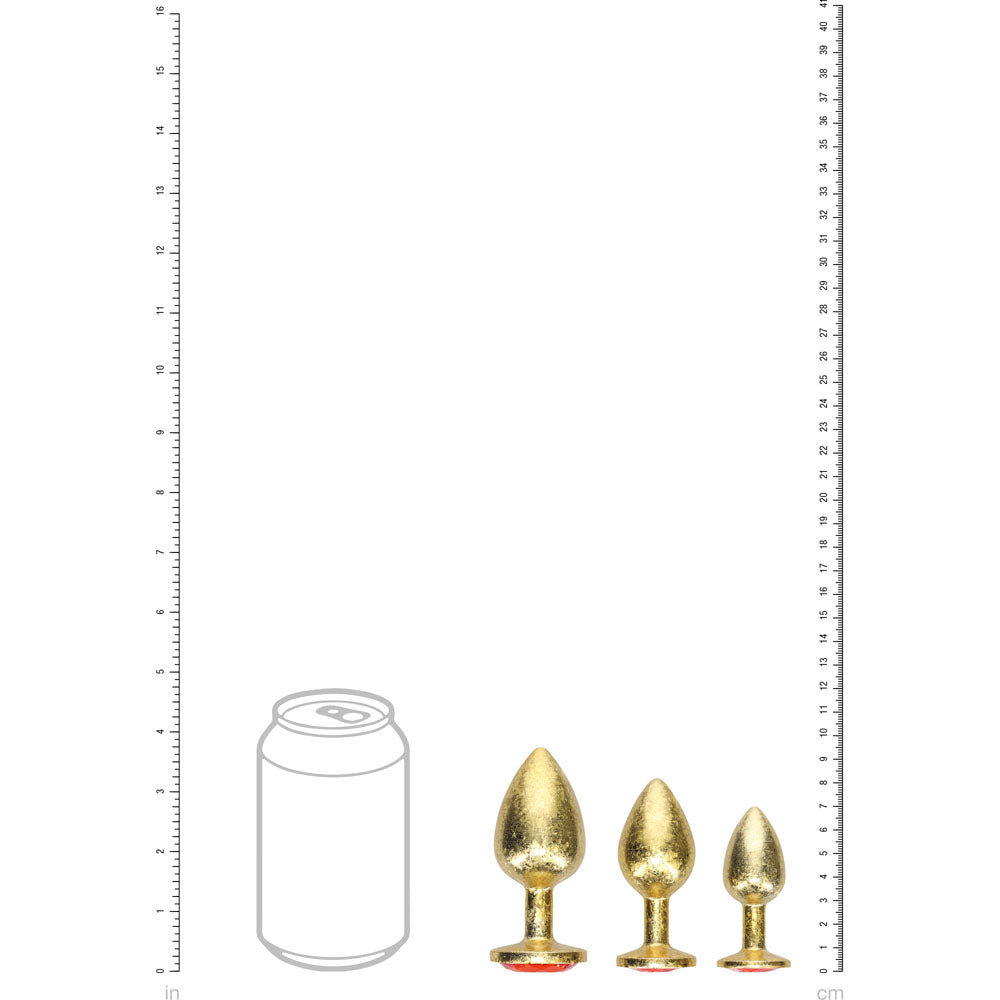 Ouch Milan Collection Set of Three Sizes – Small 2", Medium 2.6", Large 3" > Anal Range > Jewel Butt Plugs