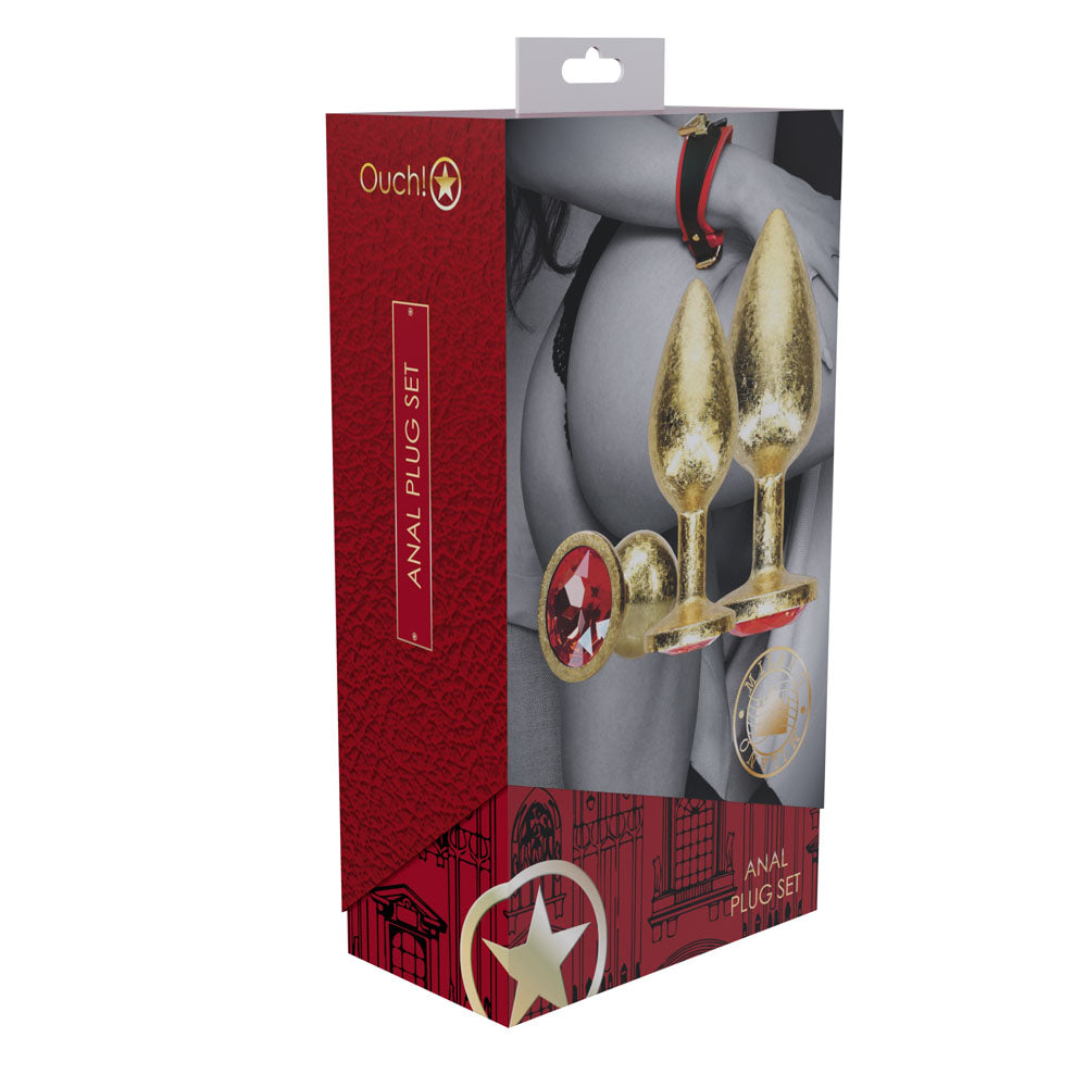 Ouch Milan Collection Set of Three Sizes – Small 2", Medium 2.6", Large 3" > Anal Range > Jewel Butt Plugs