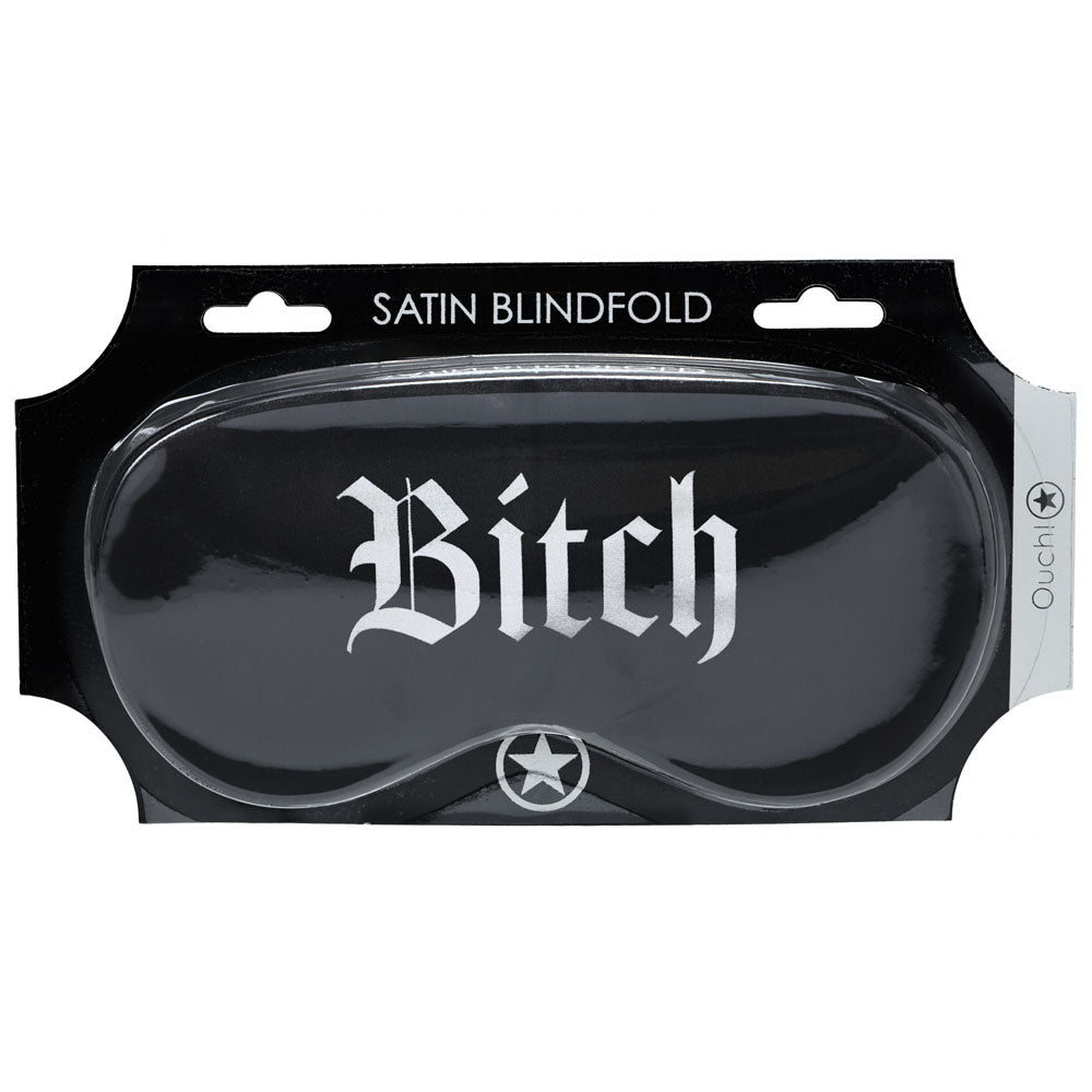 Ouch Satin Mask (Bitch) – Printed Eye Mask Black > Bondage Gear > Blindfolds