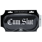 Ouch Satin Mask – "Cum Slut" Printed Luxurious Eye Mask Black > Bondage Gear > Blindfolds