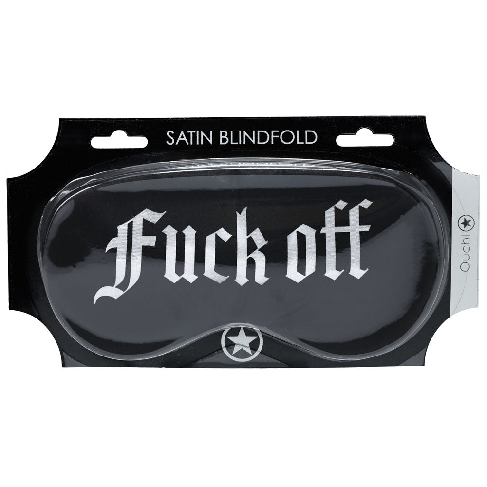 Ouch! Satin Mask – "Fuck off" Printed Luxurious Eye Mask Black > Bondage Gear > Blindfolds
