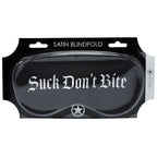 Ouch Satin Mask – "Suck Don't Bite" Printed Eye Mask Black > Bondage Gear > Blindfolds