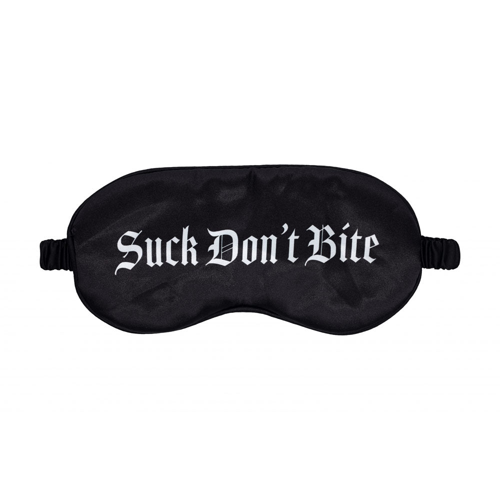 Ouch Satin Mask – "Suck Don't Bite" Printed Eye Mask > Bondage Gear > Blindfolds