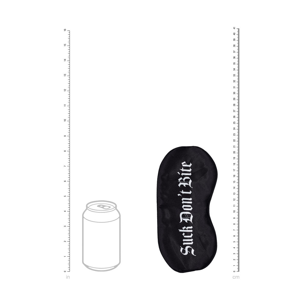 Ouch Satin Mask – "Suck Don't Bite" Printed Eye Mask > Bondage Gear > Blindfolds