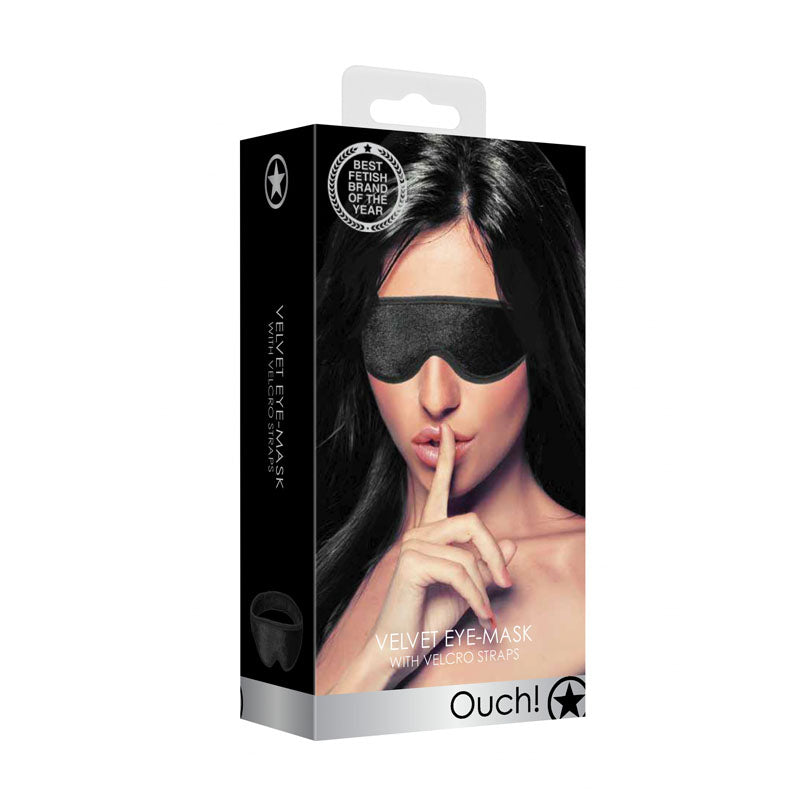 OUCH! Velvet & Velcro Adjustable Eye Mask -  Restraint