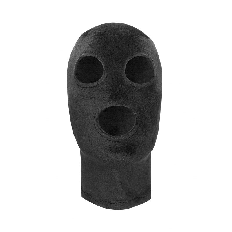 Ouch! Velvet & Velcro Mask with Eye and Mouth Opening -  Hood