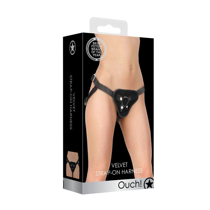 Ouch Velvet and Velcro Adjustable Harness with O-Ring – Strap-On Harness > Dildos > Strap On Harnesses