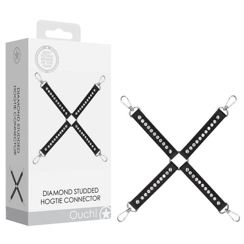 Ouch Diamond Studded Hogtie Restraint Adult Sex Toy Black Restraints