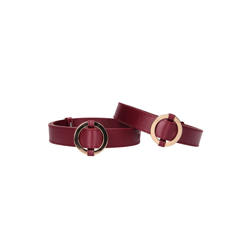 Ouch Halo Thigh Cuffs Burgundy – Adjustable Luxury Leg Restraints BDSM Accessory > Bondage Gear > Restraints