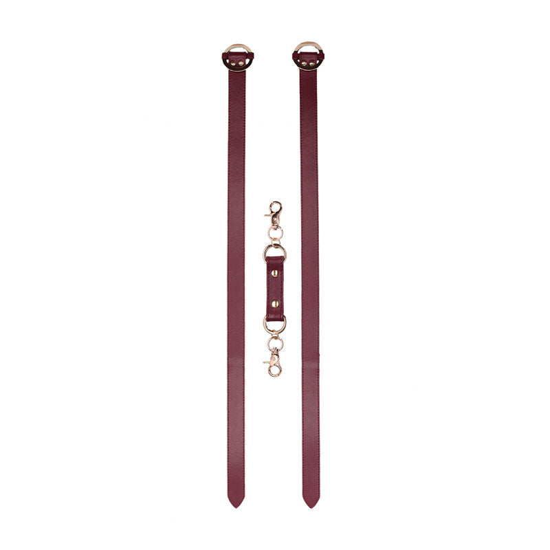 Ouch Halo Thigh Cuffs Burgundy – Adjustable Luxury Leg Restraints BDSM Accessory Secondary image