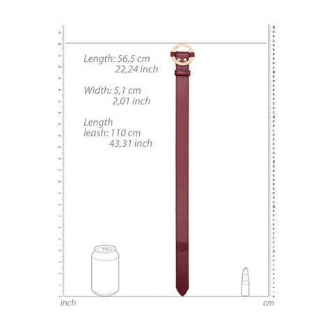 Ouch Halo Collar With Leash Burgundy Restraint BDSM Accessory BONDAGE-TOYS
