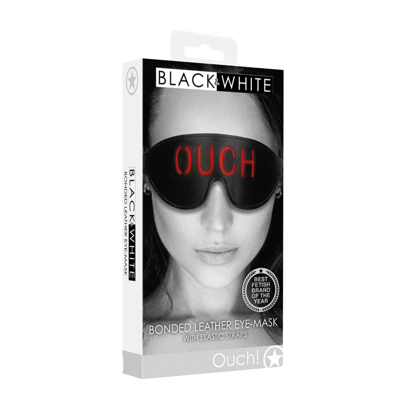 Ouch White Bonded Leather Eye Mask Ouch Eye Restraint Black > Bondage Gear > Blindfolds
