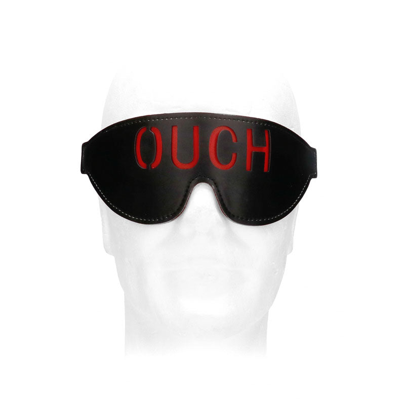 OUCH!  & White Bonded Leather Eye-Mask ''Ouch'' -  Eye Restraint