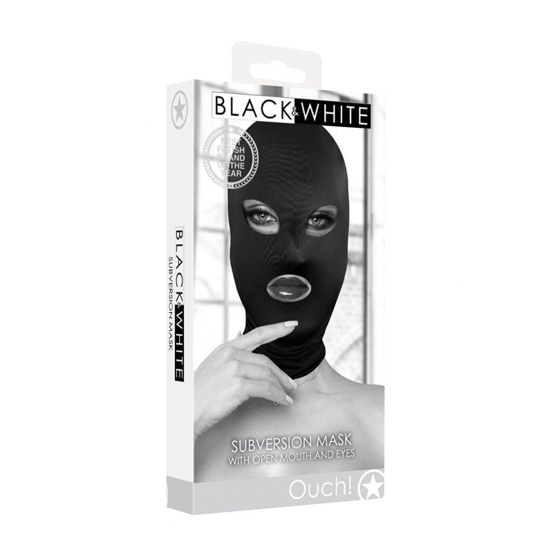 Ouch Subversion Mask with Open Mouth – Comfortable Hood > Bondage Gear > Bondage Hoods
