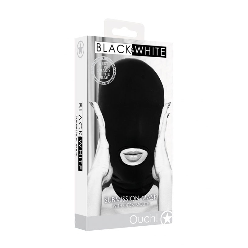 Ouch Submission Mask - Shiny Lightweight Breathable Hood Mask Black > Bondage Gear > Bondage Hoods