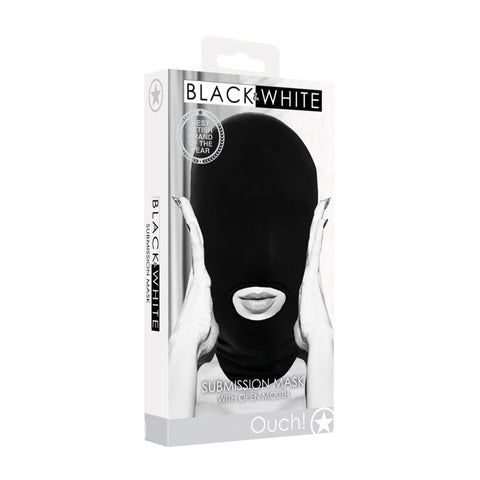 Ouch White Submission Mask Hood for Sensory Exploration Black > Bondage Gear > Bondage Hoods