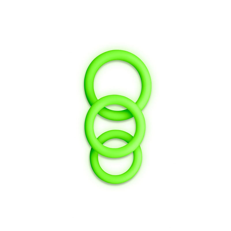 Ouch Glow in the Dark Cock Ring Set – Set of 3 Sizes Cock Rings > Cock Ring > Sets