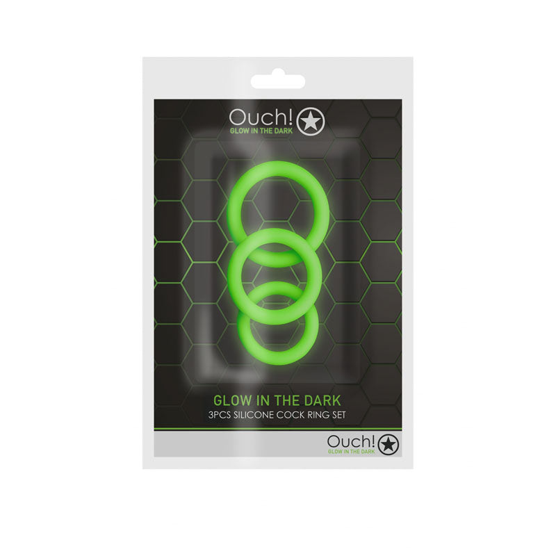 Glow In The Dark Cock Ring Set -  Set of 3