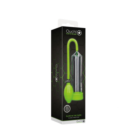 Ouch Glow In The Dark Classic Penis Pump Clear Adult Sex Toy PUMPS