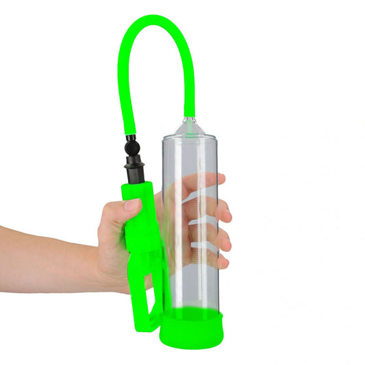 OUCH! Glow In The Dark Comfort Beginner Pump - Clear/Glow Penis Pump PUMPS