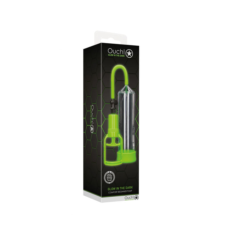 Ouch Glow In The Dark Comfort Beginner Pump Clear Glow Penis Pump PUMPS