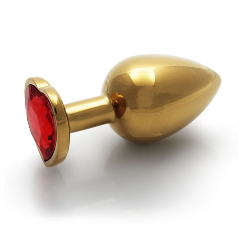 Ouch Heart Gem Gold Butt Plug Large > Anal Range > Jewel Butt Plugs