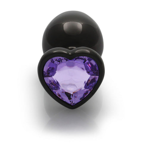 Ouch Heart Gem Gunmetal Large Butt Plug > Anal Range > Jewel Butt Plugs