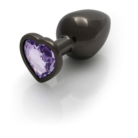 Ouch Heart Gem Gunmetal Large Butt Plug > Anal Range > Jewel Butt Plugs