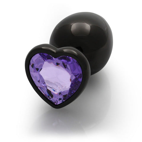 Ouch Heart Gem Gunmetal Large Butt Plug > Anal Range > Jewel Butt Plugs