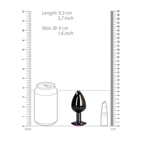Ouch Heart Gem Gunmetal Large Butt Plug > Anal Range > Jewel Butt Plugs
