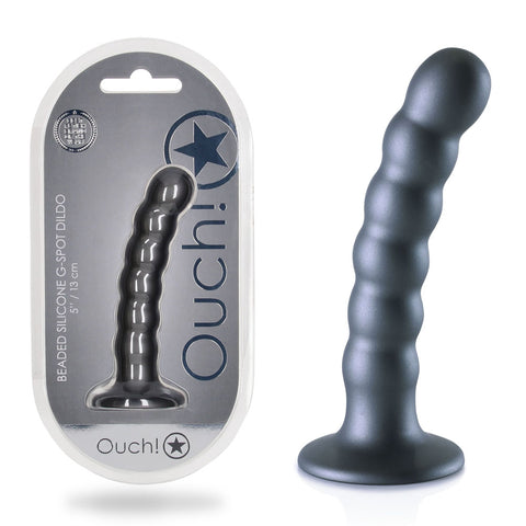 Ouch Beaded Silicone G Spot Dildo 5 Inch 13 Centimeters Grey > Dildos > Neutral Dildos