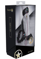 Ouch! Venice Collection Leg Cuffs with Iridescent Hardware and Adjustable Black Straps Default Title > Bondage Gear > Restraints
