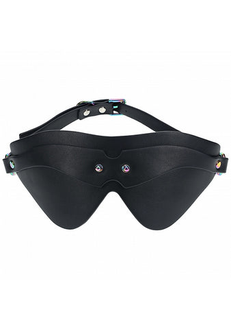 Ouch Venice Collection Blindfold Black PU Leather with Iridescent Hardware Default Title Blindfold