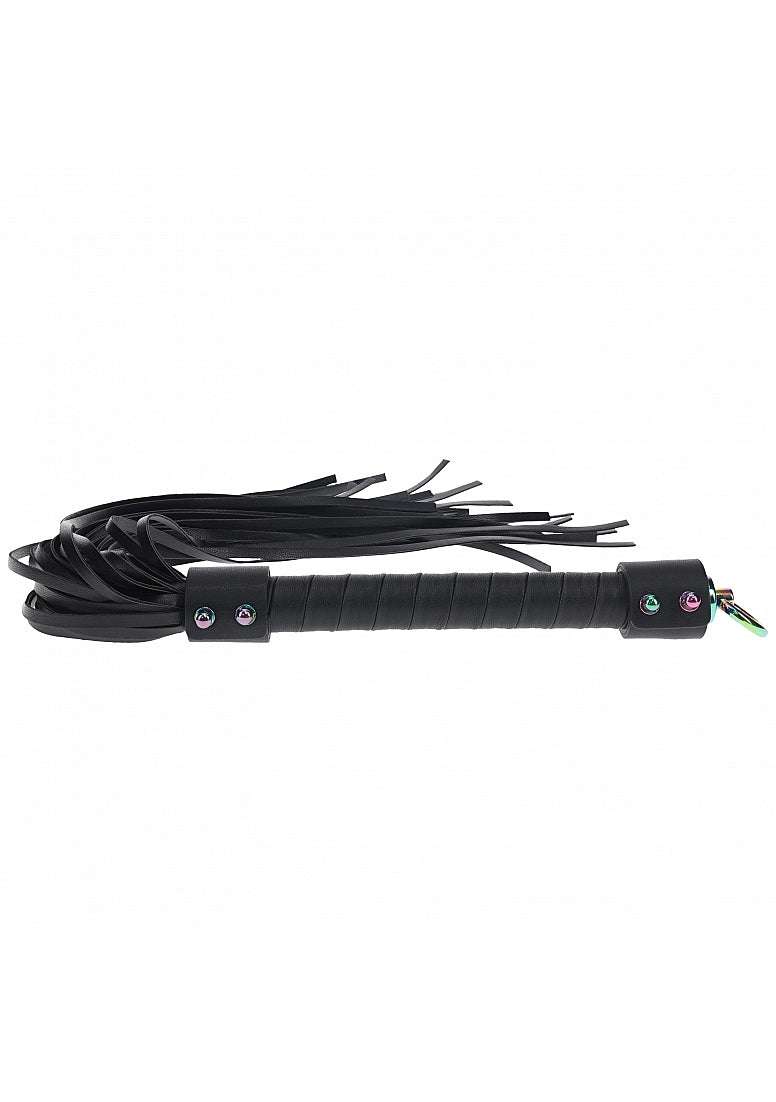 Ouch Venice Collection Flogger Black PU Leather with Iridescent Hardware Secondary image