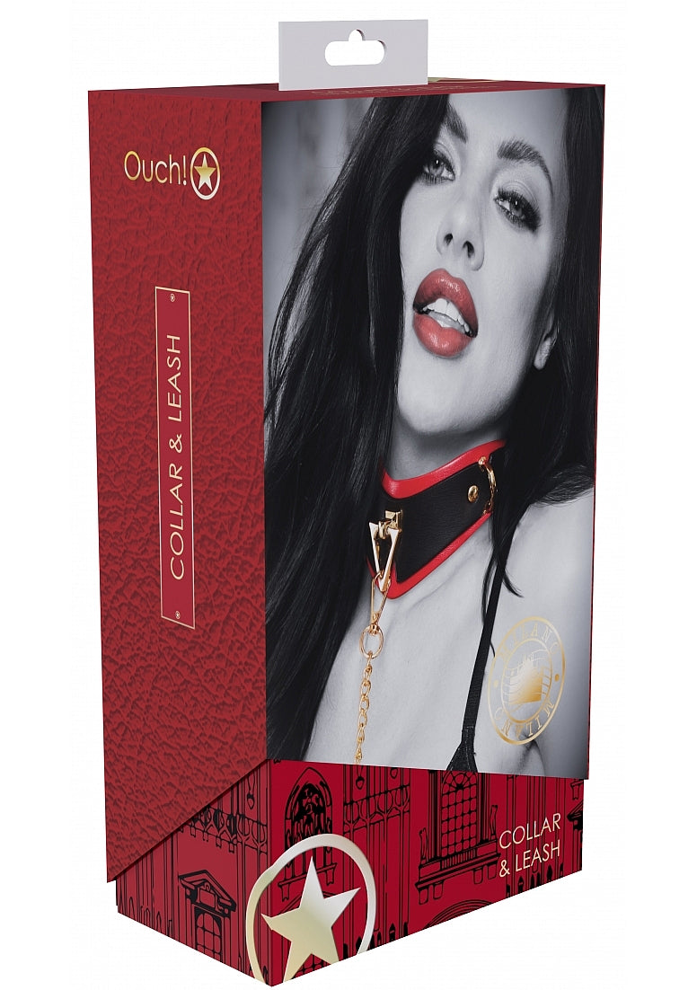 Ouch Milan Collection Collar with Leash Black > Bondage Gear > Collars & Leashes